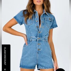 Princess Polly blue jean romper